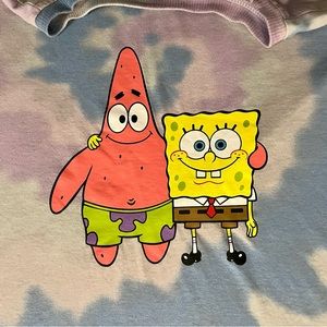 SpongeBob SquarePants Crop T-shirt; ONLY WORN ONCE; Size L